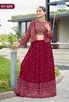 Aarna By Chansi Trendz Georgette Lehenga With Blouse And Jacket Online Wholesale